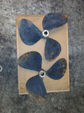 Pair of Michigan Dyna Jet 3 Blade Bronze Propellers 24x25 RH and LH 1 3/4 Shaft