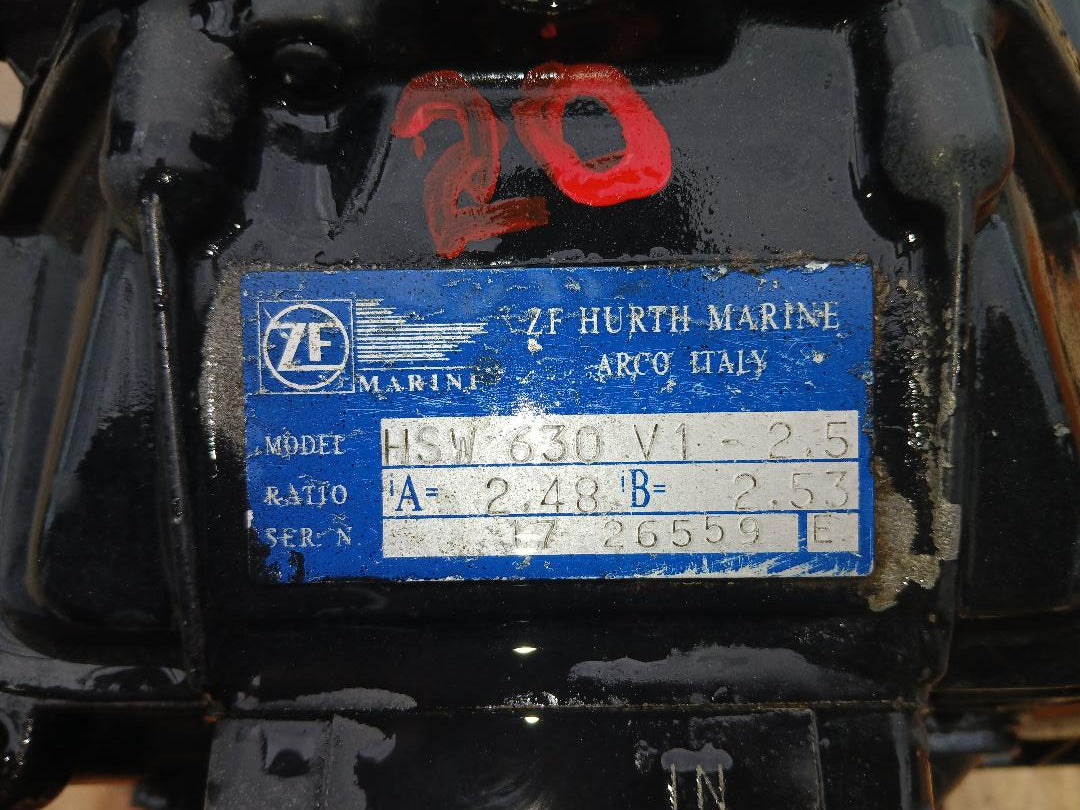 USED ZF HURTH MARINE TRANSMISSION GEARBOX HSW-630 V1 2.5 TO 1 RATIO